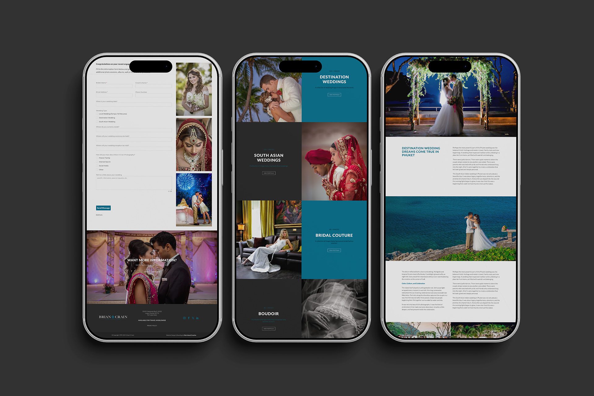 Website Design - Destination Weddings Captured With Editorial Sophistication - Palm Island Creative